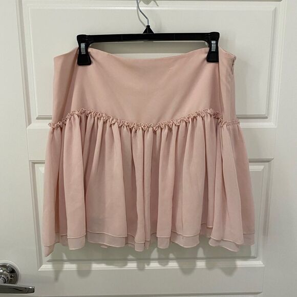 Banana Republic Women's Shirred Dropwaist Mini Skirt. Blush Pink. SZ 14. Cute. - Picture 5 of 7
